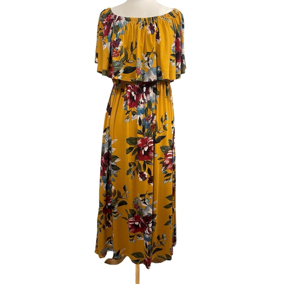 Oddi Dresses & Skirts - Women's Oddi Floral Maxi Dress Yellow 1XL